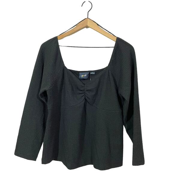 NWT Anthropologie Maeve Textured Sweetheart Top - Black - XL - Picture 5 of 14